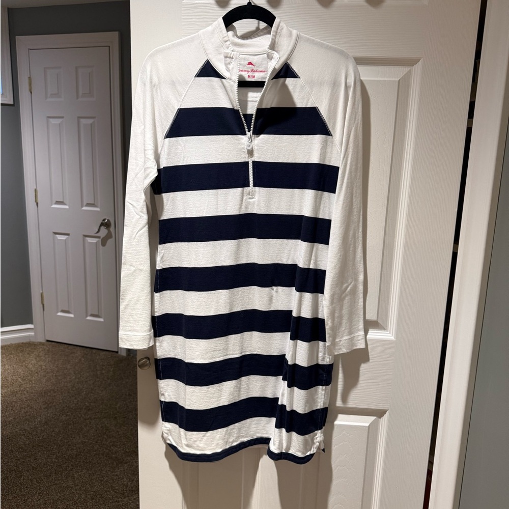 Tommy Bahama Navy and White Striped Dress